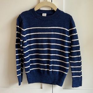 J.Crew Crewcuts Boys' Cotton Sweater in blue & white stripe, size 4-5